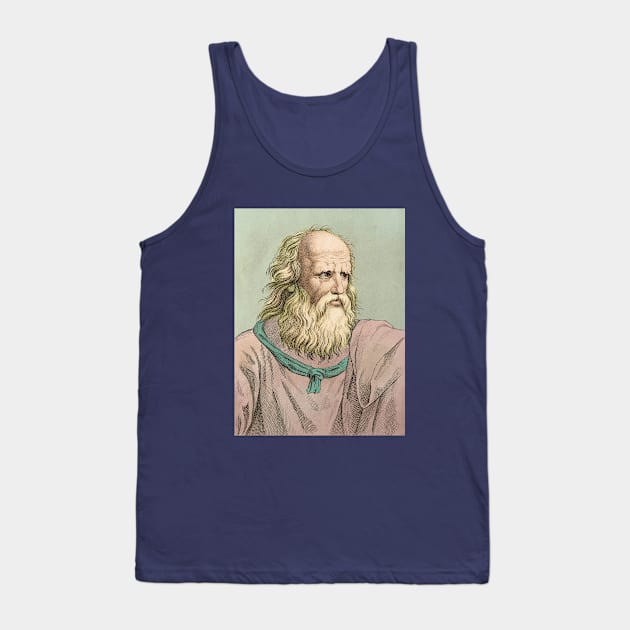 Colored Engraving of Plato Tank Top by Star Scrunch